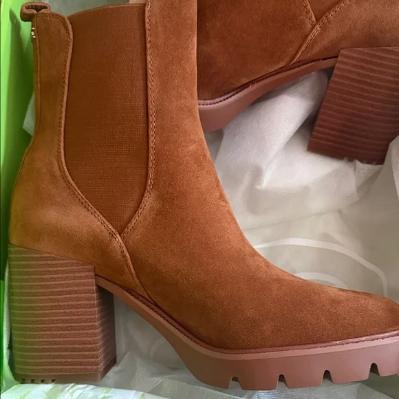 NIB Sam Edelman Rollins Brown Suede Ankle Boots sz 9.5 - Picture 3 of 11